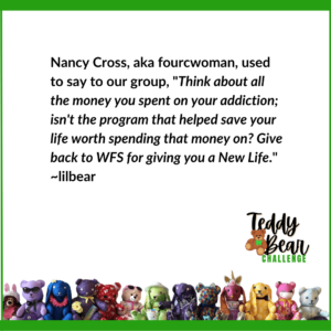 women for sobriety teddy bear challenge lilbear quote